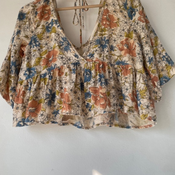 Saltwater LUXE S Floral Peplum Blouse Top - Picture 7 of 10